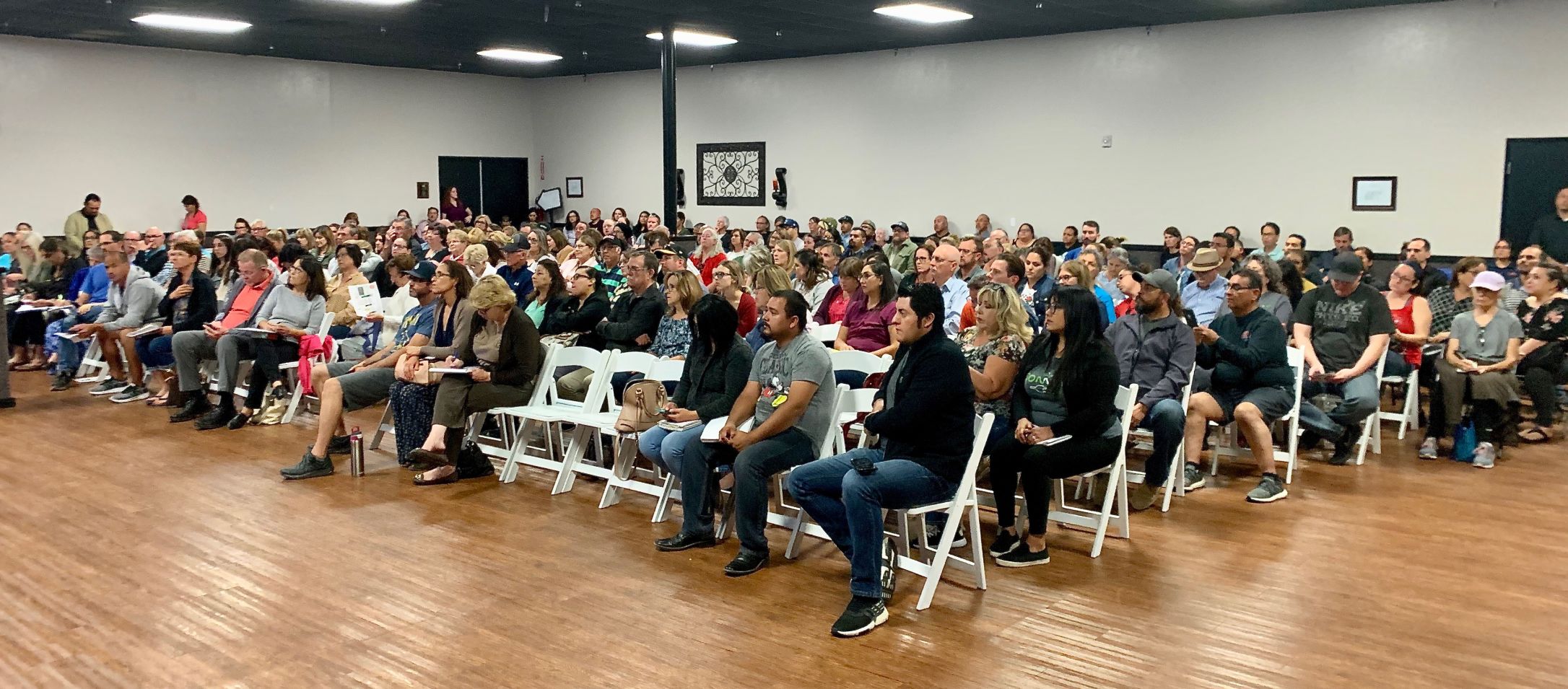 Crowd of concerned parents